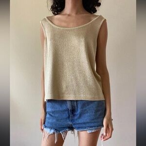 Bob Mackie studio vintage deadstock new with tags  Shimmering Gold Tank Top